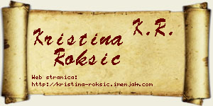 Kristina Roksić vizit kartica